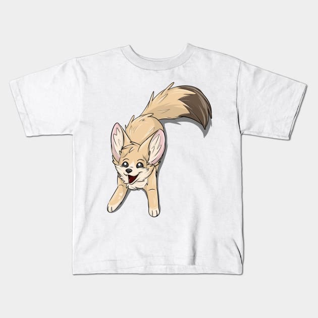 Happy Fennec Fox Kids T-Shirt by Fennekfuchs